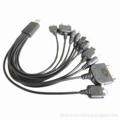 10-in-1 Universal Flexible USB to Multi Plug Cellphone Charger Cable